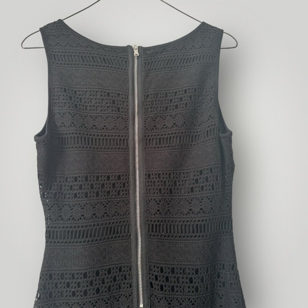 Guess Long Maxi Dress Crochet Bandage Size 4 Sleeveless Black Zipper Back - Picture 4 of 6